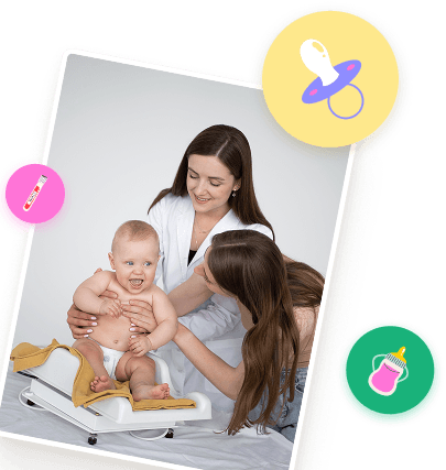 Healthcare provider with a baby