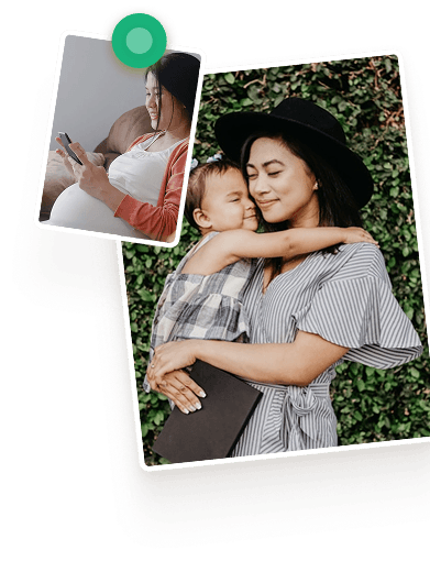 Parent embracing child